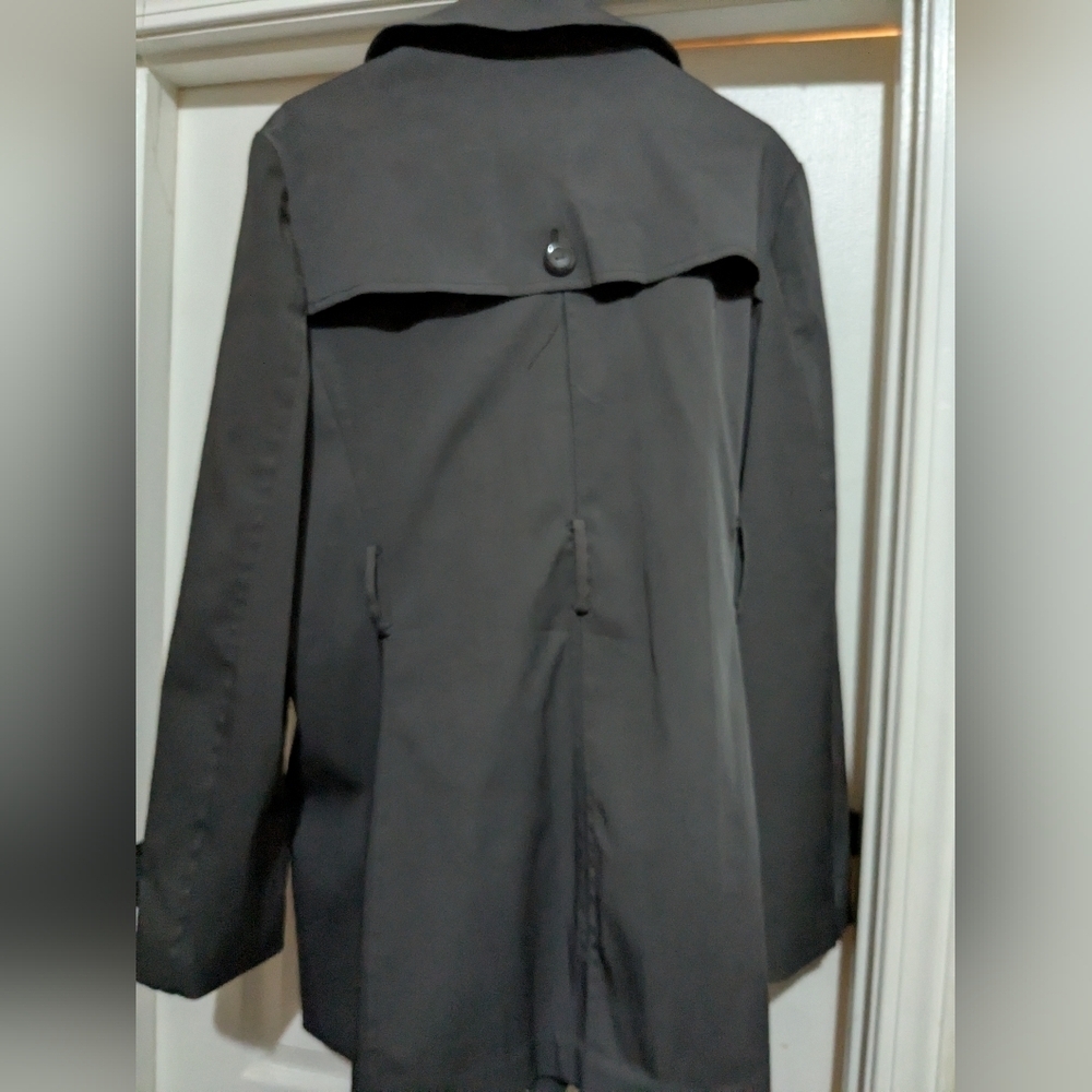 AB Studio Gray Trench Coat Classic Design 16 - Picture 2 of 11
